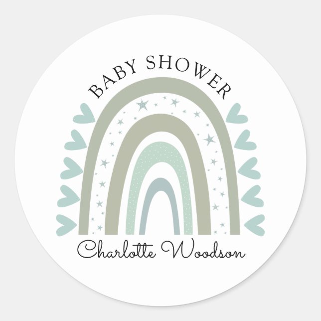 Adesivo Boho Rainbow Blue Baby Boy Sticker (Frente)