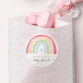 Adesivo Boho Rainbow Chá de fraldas Favor Sticker