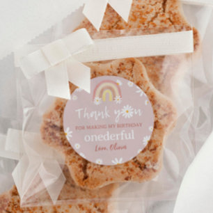 Adesivo Boho Rainbow Daisy Birthday Chá de fraldas