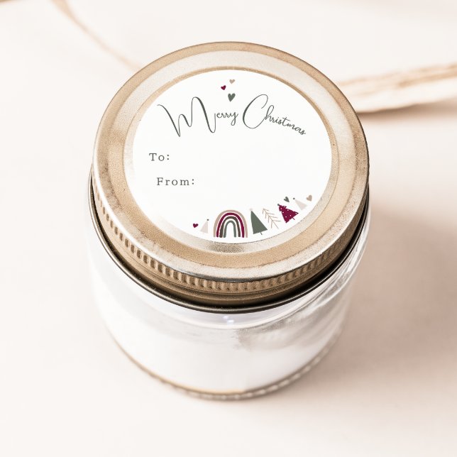 Adesivo Boho Rainbow e Hearts Feliz Natal Para De (Criador carregado)