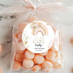 Adesivo Boho Rainbow Pampas Grass Obrigado Chá de fraldas