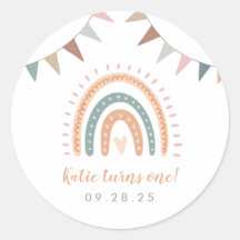 Boho Rainbow Pastel Fiesta Primeiro Aniversário