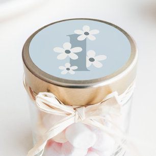 Adesivo Boho Retro Daisy 1rua Azul Groovy Aniversário