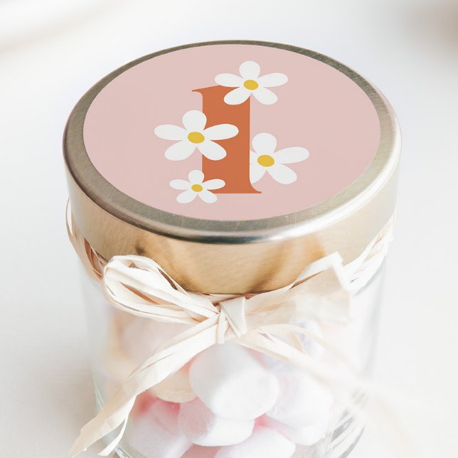 Adesivo Boho Retro Daisy 1rua Groovy Aniversário (Criador carregado)