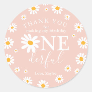 Adesivo Boho Retro Daisy, Partido primeiro aniversario Sel