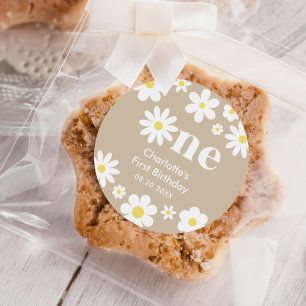 Adesivo Boho Retro Daisy primeiro aniversario