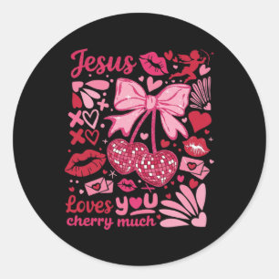 Adesivo Boho Retro Jesus Ama Você Cereja Muito Cristão Va