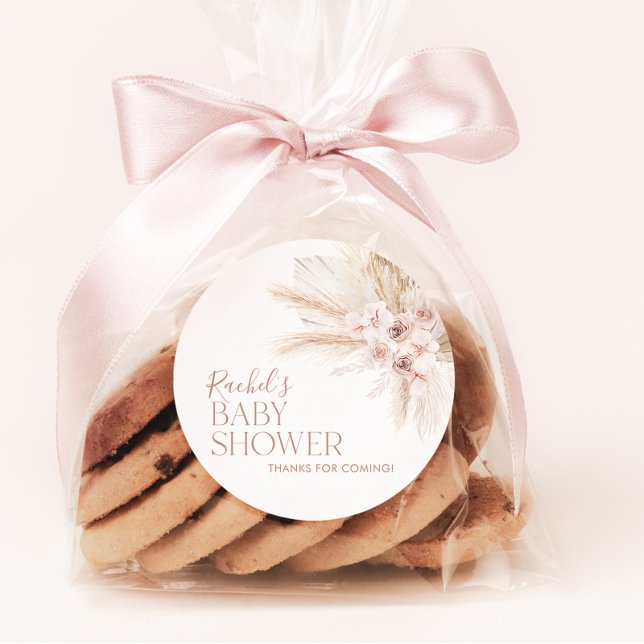 Adesivo Boho Rosa Favorece Chá de fraldas Pinheira Garota  (Criador carregado)