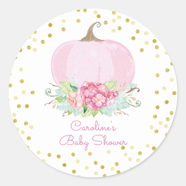 Adesivo Boho Rosa Pumpkin Dourado Pontos Menininha Chá (Frente)