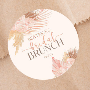 Adesivo Boho Rosa Suave Floral Flores Chá de Noiva Brunch