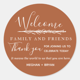 Adesivo Boho Rust Bem-vindo ao Nosso Casamento