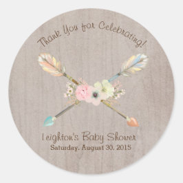 Adesivo Boho Rustic Baby ou Chá de panela Favor Sticker