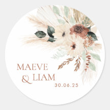 Boho Rustic Green Weding Tag Sticker Labs