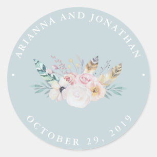 Adesivo Boho rústico que Wedding o azul de