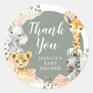 Adesivo Boho Sage Green Safari Oh Boy Obrigado Stick