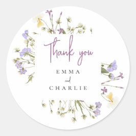 Adesivo Boho Selvagens de Botânica casamento Lilac Script