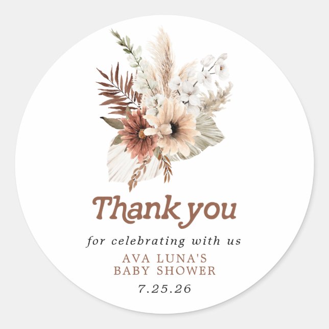 Adesivo Boho Sexo Favor do Chá de fraldas Neutro (Frente)