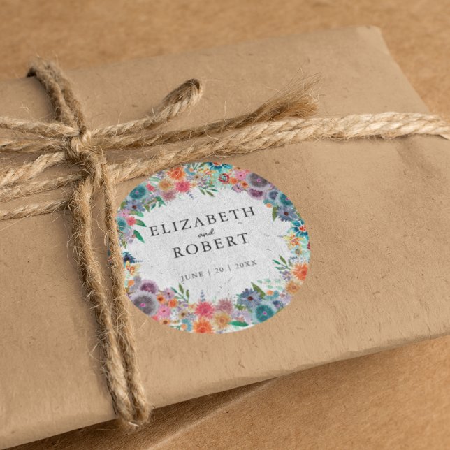 Adesivo Boho Simples Rustic Wildflower Watercolor Casament (Criador carregado)