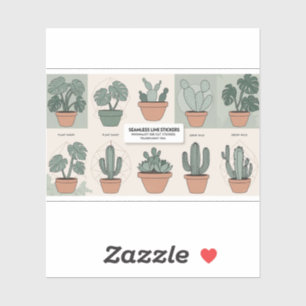 Adesivo Boho Sticker Botânico Definido - 12 Planta Minimal