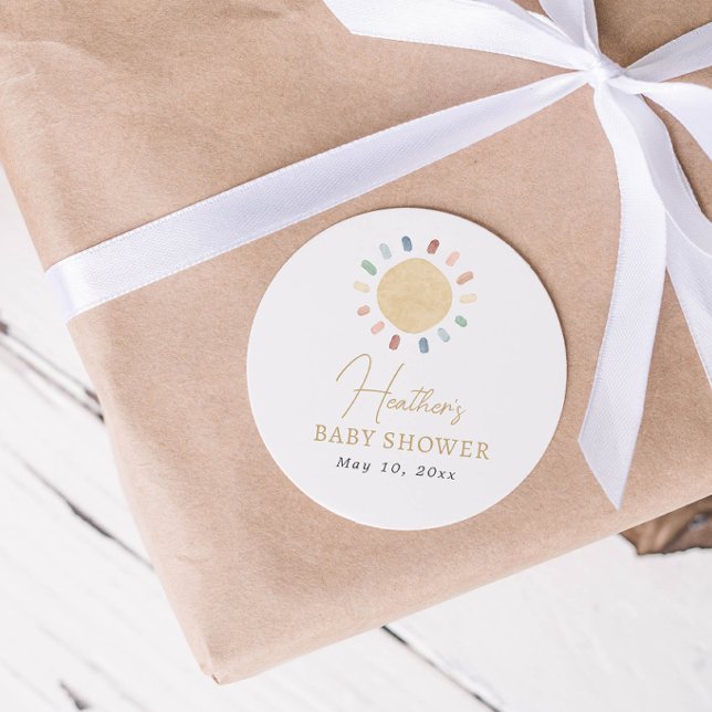 Adesivo Boho Sun Chá de fraldas Sticker (Boho Sun Baby Shower Sticker
)