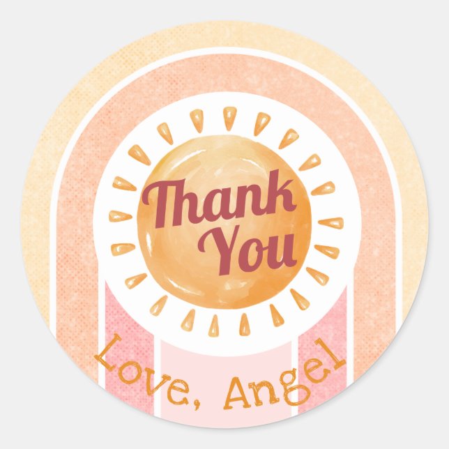 Adesivo Boho Sun Rainbow Girls Primeiro Aniversário (Frente)