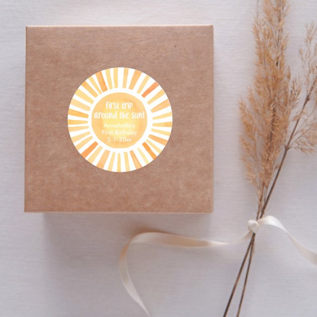 Adesivo Boho Sunshine First Trip em torno do aniversário d (Criador carregado)