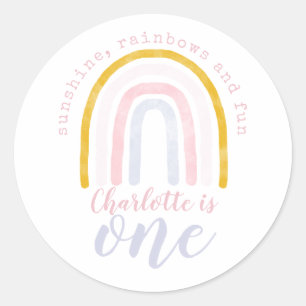 Adesivo Boho Sunshine, Rainbows e Fun Primeiro Aniversári