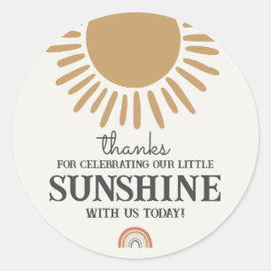 Adesivo boho sunshor aniversario arco-íris vinheta
