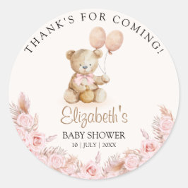 Adesivo Boho Teddy Bear Baby Shower Girl