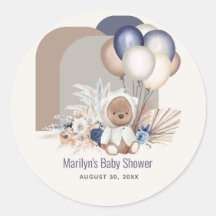 Boho Teddy Bear & Balões - Chá de fraldas de Esper