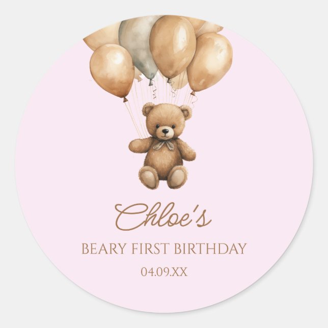 Adesivo Boho Teddy Bear Bear First Party (Frente)