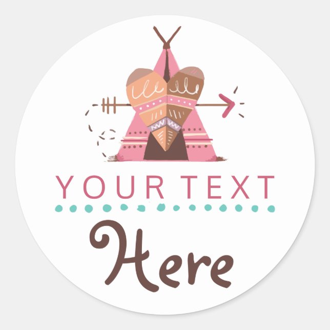 Adesivo Boho Teepee Tribal Native Heart & Arrow Boutique (Frente)