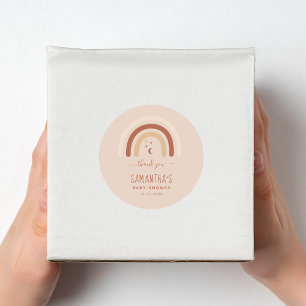 Adesivo Boho Terracotta Chá de fraldas Arco-Íris Obrigado 