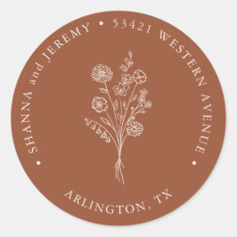 Adesivo Boho Terracotta Elegante Minimalista | Endereço de