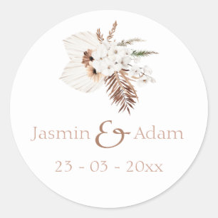 Adesivo Boho Terracotta Pampas Casamento de Orquídea de Gr