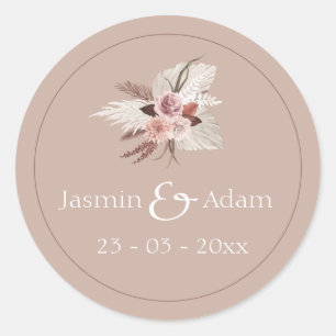 Adesivo Boho Terracotta Pampas Casamento Floral