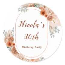 Boho Terracotta Pampas Grass Birthday