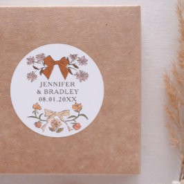 Adesivo Boho Terracotta Ribbons, Favor do Casamento Floral