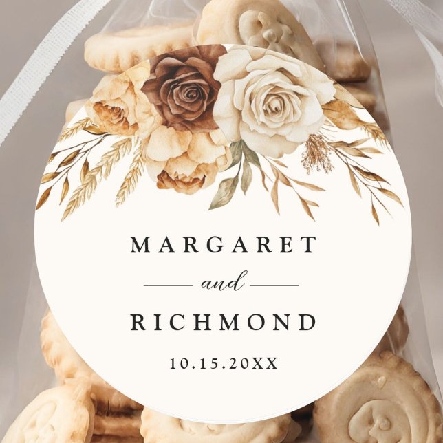 Adesivo Boho Terracotta Rustic Floral Wedding (Criador carregado)