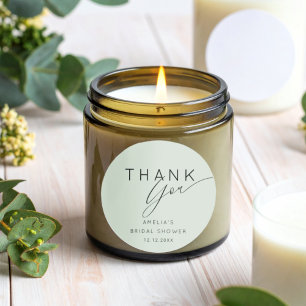 Adesivo Boho Verde Sage Obrigado Chá de Noiva Revelação