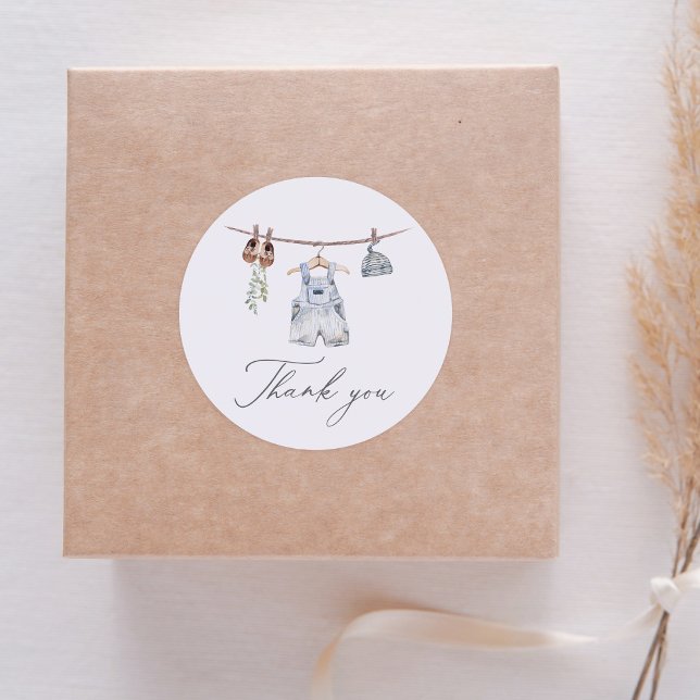 Adesivo Boho Watercolor Baby Clothes Boy Chá de fraldas (Criador carregado)