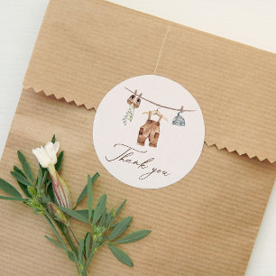 Adesivo Boho Watercolor Baby Clothes Boy Chá de fraldas