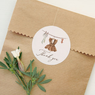 Adesivo Boho Watercolor Baby Clothes Girl Chá de fraldas