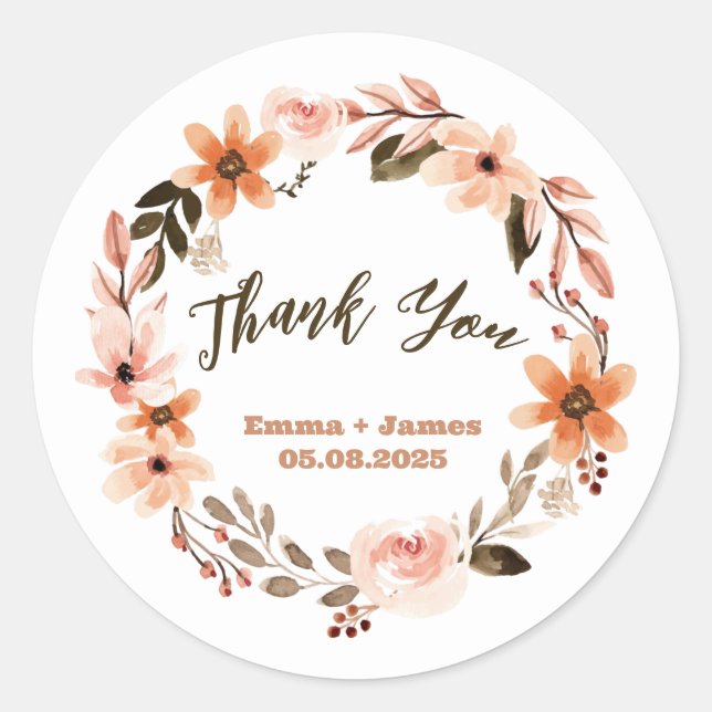 Adesivo Boho Watercolor Burnt Orange Custom Text Stick (Frente)