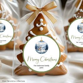 Adesivo Boho Watercolor Cozy Winter Scene Rustic Christmas