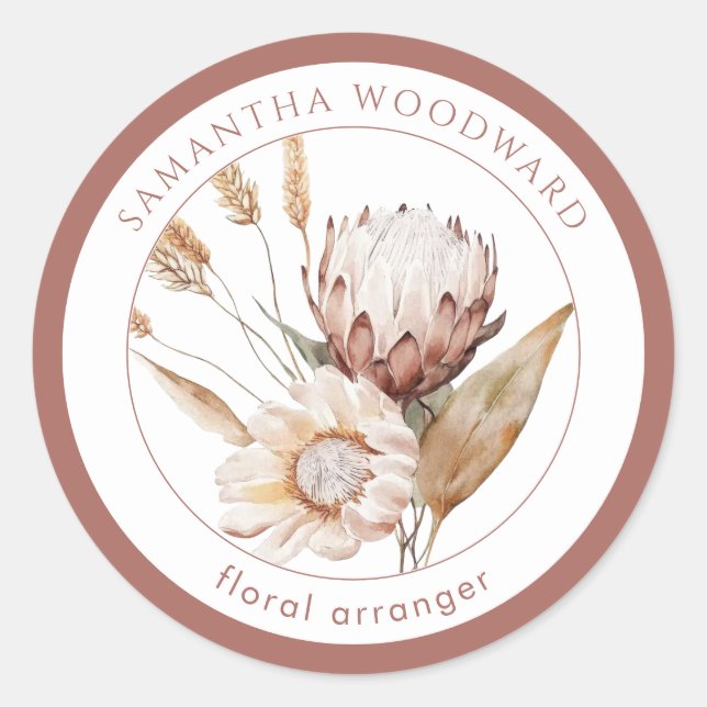 Adesivo Boho Watercolor Flores Selvagens Arranjo Floral (Frente)