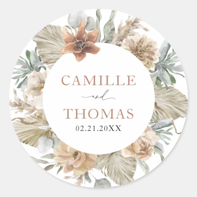 Adesivo Boho Wedding Terracotta Envelope Selo (Frente)