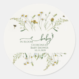 Adesivo Boho Wildflower Baby in Bloom Baby Shower 