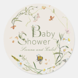 Adesivo Boho Wildflower Beige Chá de fraldas