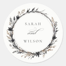 Boho Wildflower Black Brown Fall Wreath Casamento